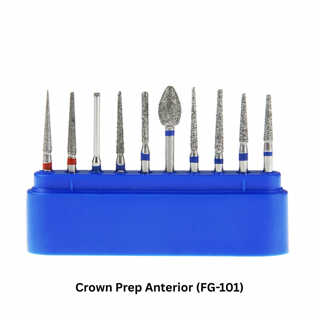 Taft diamond bur prep kit showing diamond burs with grit color bands