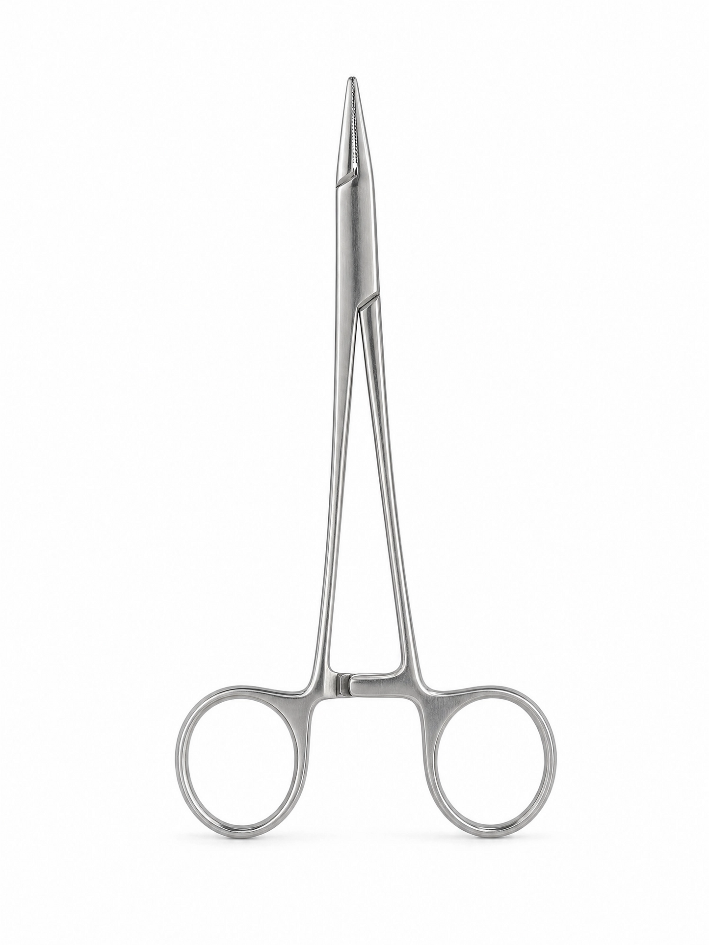 Taft Dental Supply needle holder, stainless steel dental suturing instrument, alternate front view