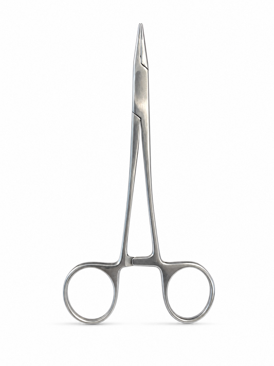 Taft Dental Supply needle holder, surgical stainless steel dental suturing instrument, front view